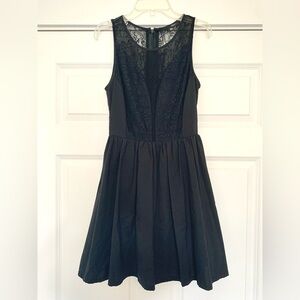 Black Lacy Sheer Panel Dress